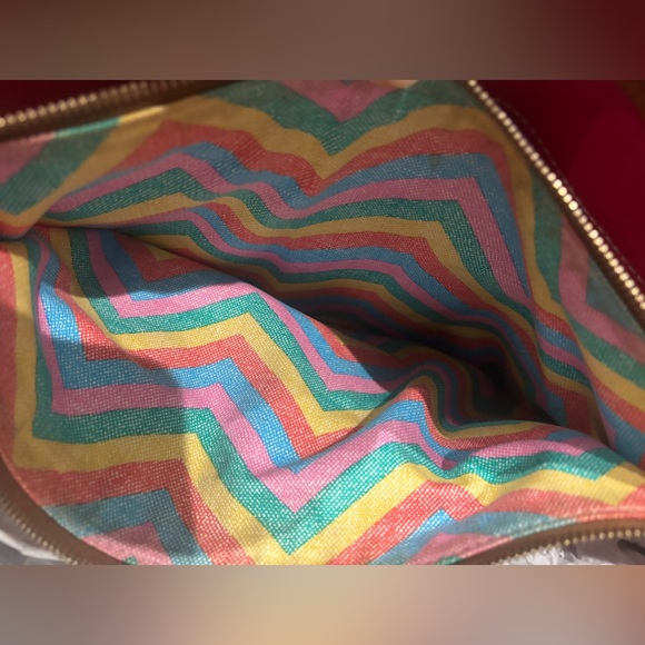 Dooney & Bourke Large Leather Shoulder Tote - Black with Striped interior
. - Picture 5 of 14